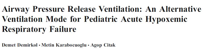 3 children with ARDS Switcthed to APRV because of severe hypoxemia contineued under conventional MV All patients survived.