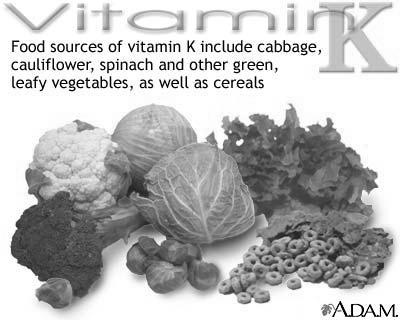 Vitamin-K Forms: Vitamin K1 (fillokinon) green leafy vegetables Vitamin K2 (menakinon) bacteria Solubility: lipidsoluble Absorption: 10-70% of the intake Normal flora of bacteria and mixed nitrition