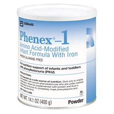 Phenex -1 Amino Acid-Modified Infant Formula With Iron Nutrition support of infants and toddlers with phenylketonuria (PKU). Phenylalanine-free. Use under medical supervision.