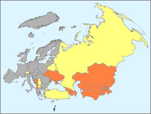 Countries submitting data to CAESAR Countries visited for CAESAR