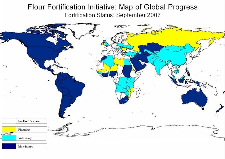 May not be accessible or acceptable in target populations Only 9/78 countries with active or planned wheat fortification activities