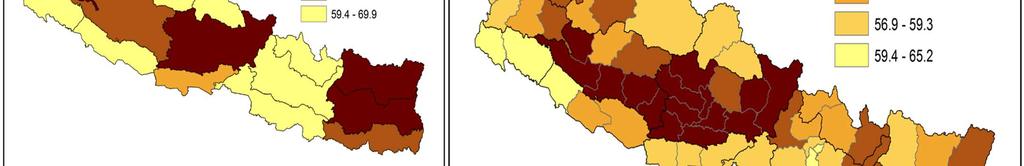 1) at district level, -Nepal DHS Data- regional level Note: Census year is