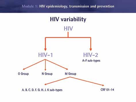HIV basic knowledge and stigma reduction in health care settings The biological characteristics of HIV enable a distinction to be made between HIV-1, the most widespread worldwide, and HIV-2, only