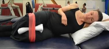 Hold the squeeze for 5 seconds then relax. Clam Side lying, hips bent to 45 degree angle knees to 90.