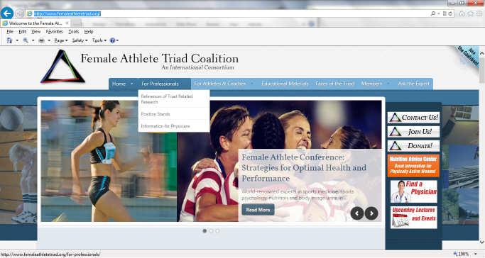 femaleathletetriad.org/ Female athlete triad detailed screening questions http://www.