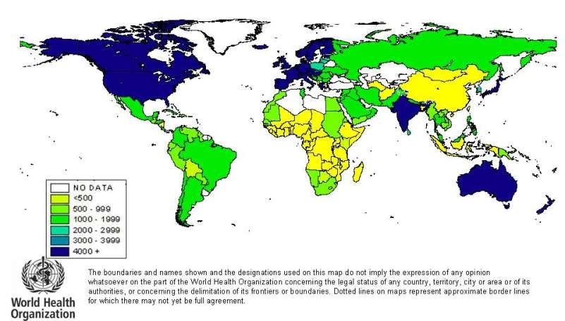 Burden of cataracts: visual impairment Global cataract surgical rates (2004) cataract is responsible for 51% of world blindness,