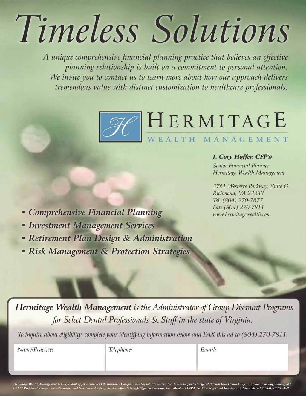 VAGD Would Like to Thank Our Corporate Sponsors: Hermitage