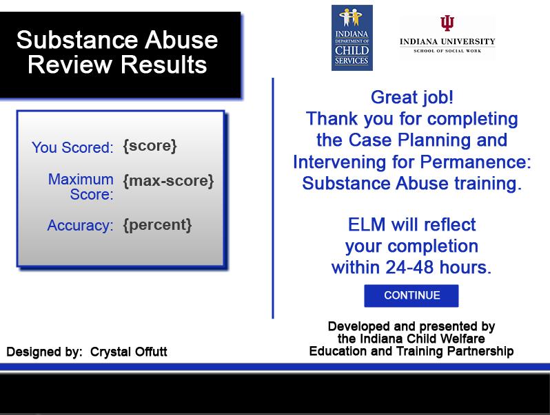 Slide 24 - Thank you! Great job! Thank you for completing the Case Planning and Intervening for Permanence: training.