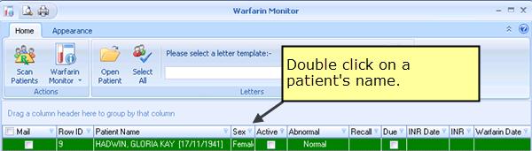 Adding a Diagnosis Indication to Patients Identified Using the Warfarin Monitoring Tool After identifying patients who require a Diagnosis Indication using the