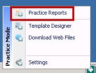 2. From the Windows Notification Area, right click on the Vision+ Icon and select Practice Reports.