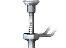 Select a Biotrak Mini Screw (301700XX-S) that is at least ONE SIZE SMALLER than the drill depth. Place the screw on the tip of the driver.