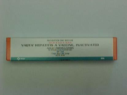Vaqta Hepatitis A Vaccine Adults: cost $70.00 per injection (use adult dose) Children: cost $40.
