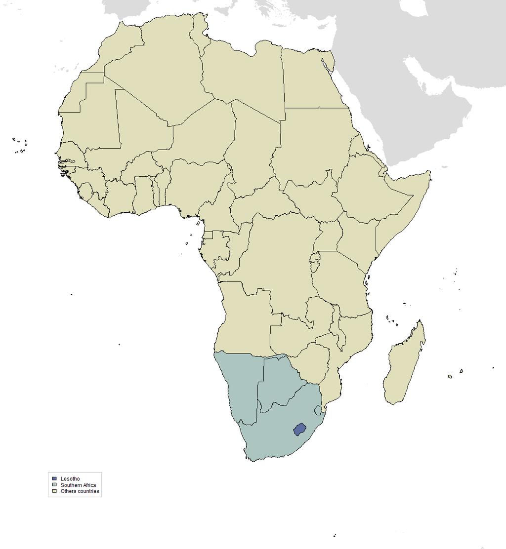 1 INTRODUCTION - 2-1 Introduction Figure 1: Lesotho and Southern Africa The HPV Information Centre aims to compile and centralise updated data and statistics on human papillomavirus (HPV) and related