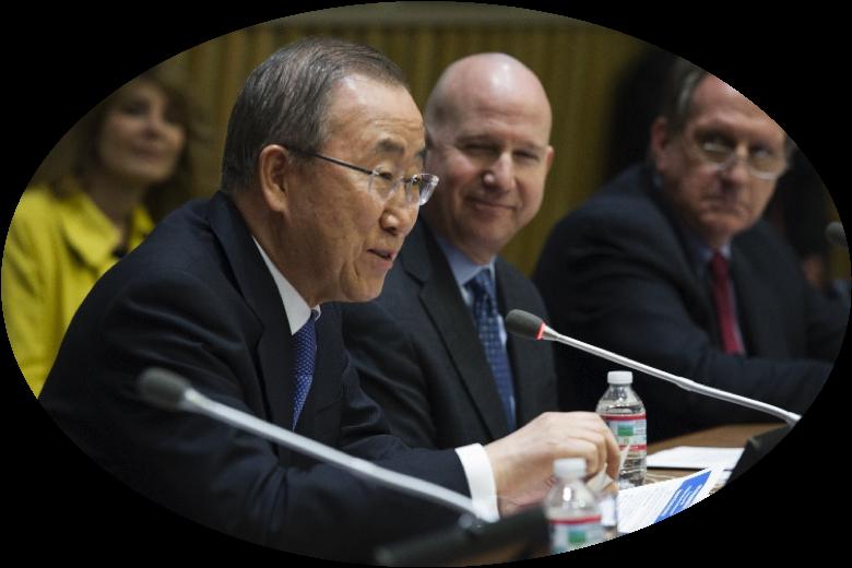 SPREADING THE MESSAGE Ban Ki-Moon, UN Secretary-General, launched a Call to Action to