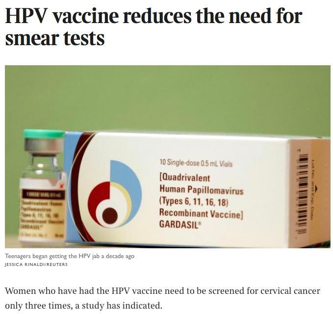 Cervical screening the future Dec 2019 Smear tested for high risk HPV first If negative no cytological testing If positive cytology