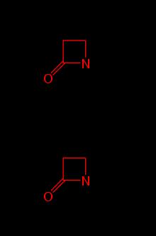 Slika 1. Prikaz beta laktamskog prstena (crveno) te osnovne strukture penicilina (1) i cefalosporina (2). Preuzeto iz wikipedia.