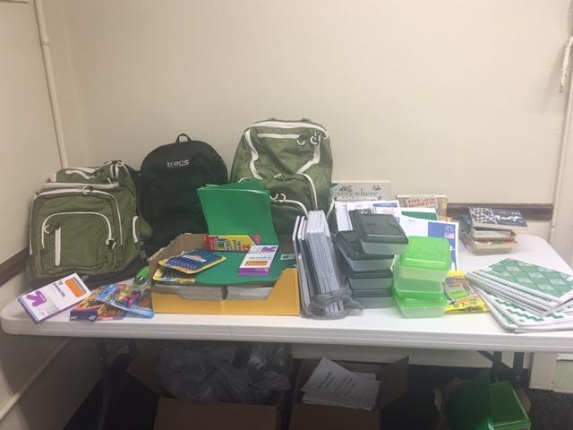 notebooks, loose leaf paper, pens, pencils, erasers, highlighters, and more to Suitland High School, Business Academy