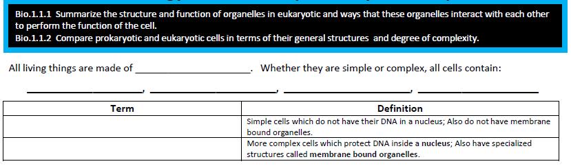 Cells DNA Ribosome Cytoplasm Cell Membrane Prokaryote Eukaryote