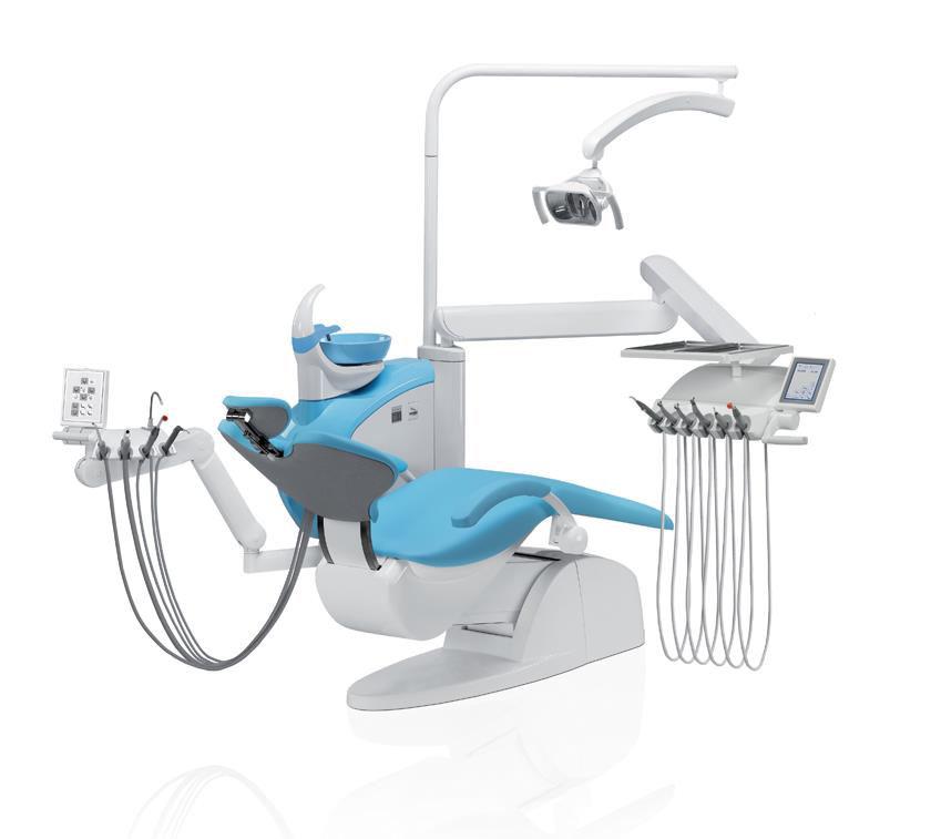 Color Options The selected components of a dental unit (spittoon bowl,
