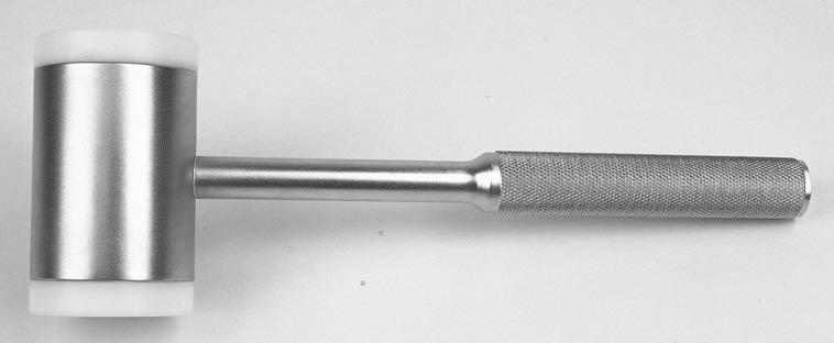 Instruments for Screw Fixation Hammer with Teflone Designed to offer a comfortable slip resistance and well balanced feel.