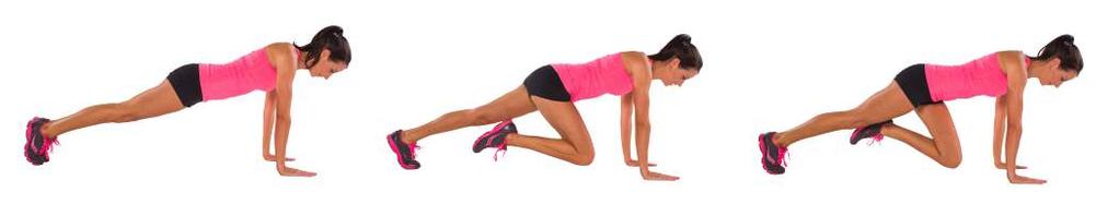 mountain climbers Start in Push Up position (see Push Up exercise) with your body weight over your hands.