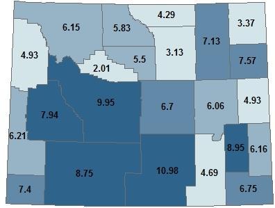Infant mortality rate, Wyoming, 2001 2011 WY Infant Mortality Rate: