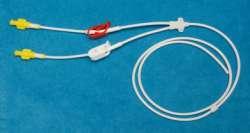 A cuffed tunnelled catheter is equipped with a fibrous (Dacron) cuff, which sits in the skin tunnel.