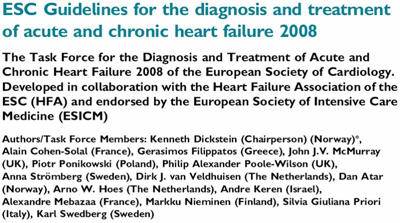 ESC Guidelines for the Diagnosis and