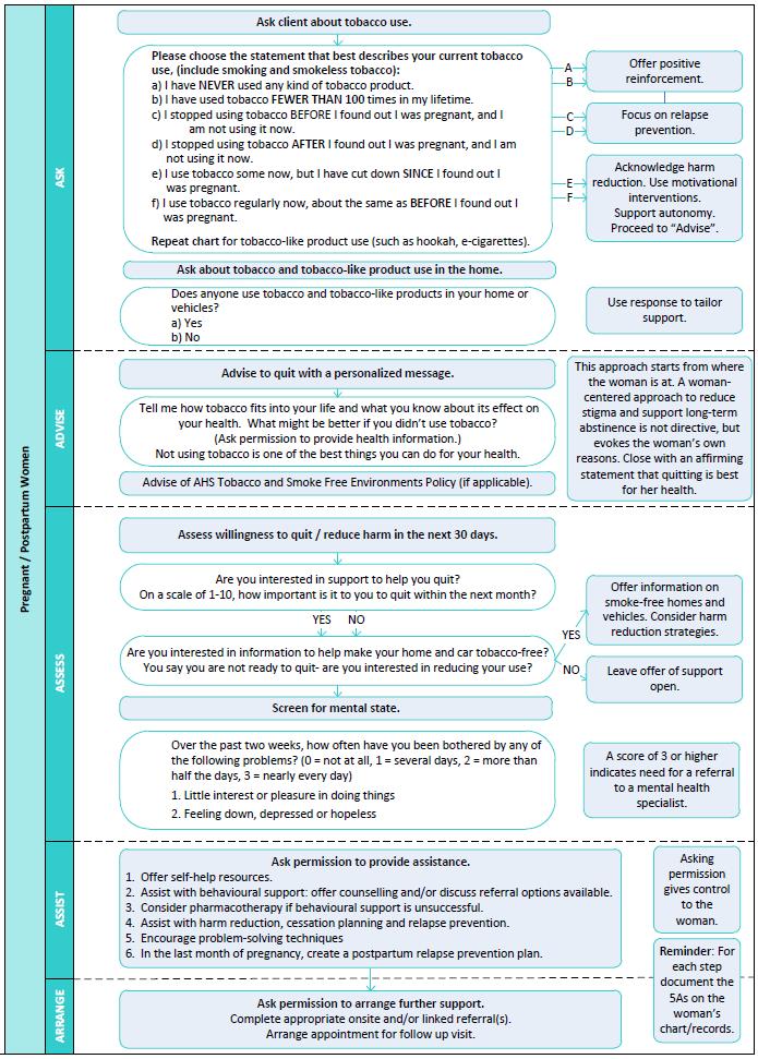 3. Brief Interventions: Pregnant Women Modification of 5As for pregnant and postpartum women