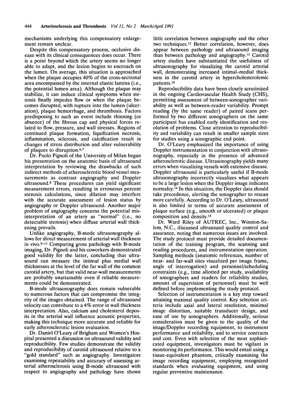 444 Arteriosclerosis and Thrombosis Vol 11, No 2 March/April 1991 mechanisms underlying this compensatory enlargement remain unclear.
