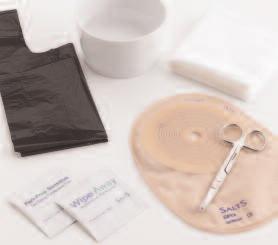 How to care for your skin while changing your pouch 1 2 3 Check you have everything ready to hand: Water Soft dry wipes* Disposal bag (for soiled pouch and wipes) Clean pouch to apply If you have a