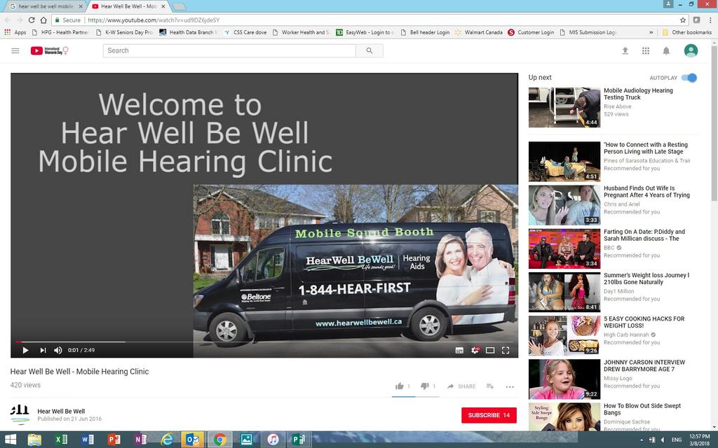 Hear Well Be Well, will be coming to the K-W Seniors Day Program with their Mobile Sound Booth where you can have a comprehensive hearing test, a video-audioscope of your ear canal and your hearing