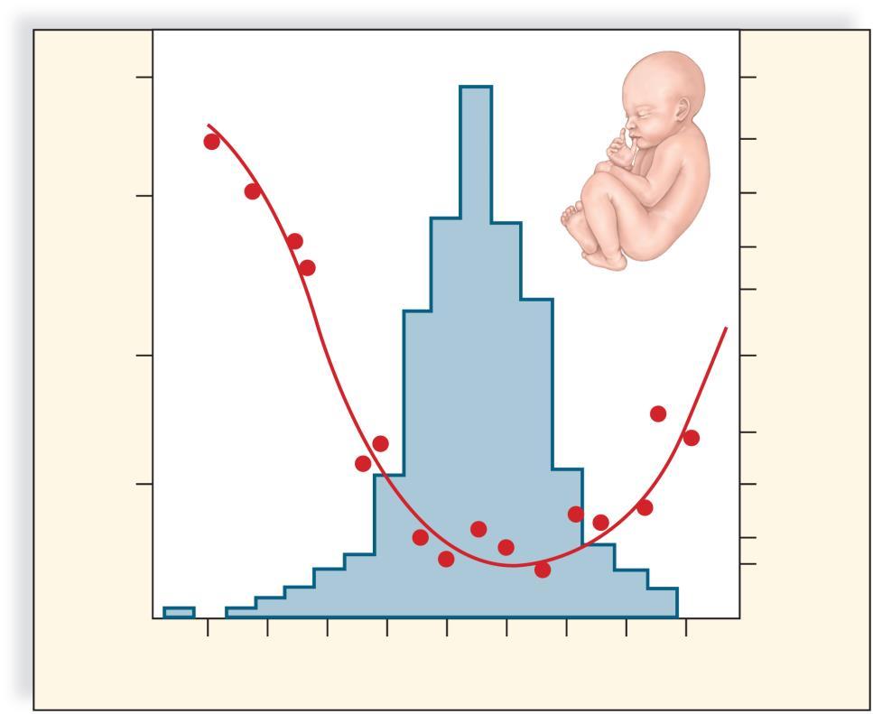Percent of Births in Population Stabilizing Selection Due to stabilizing selection, the average human birth weight stays steady. Copyright The McGraw-Hill Companies, Inc.