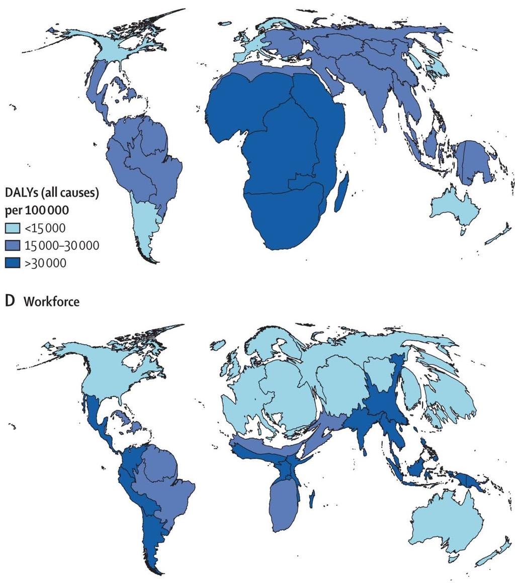 Figure 7 Regions sized by burden of disease Regions