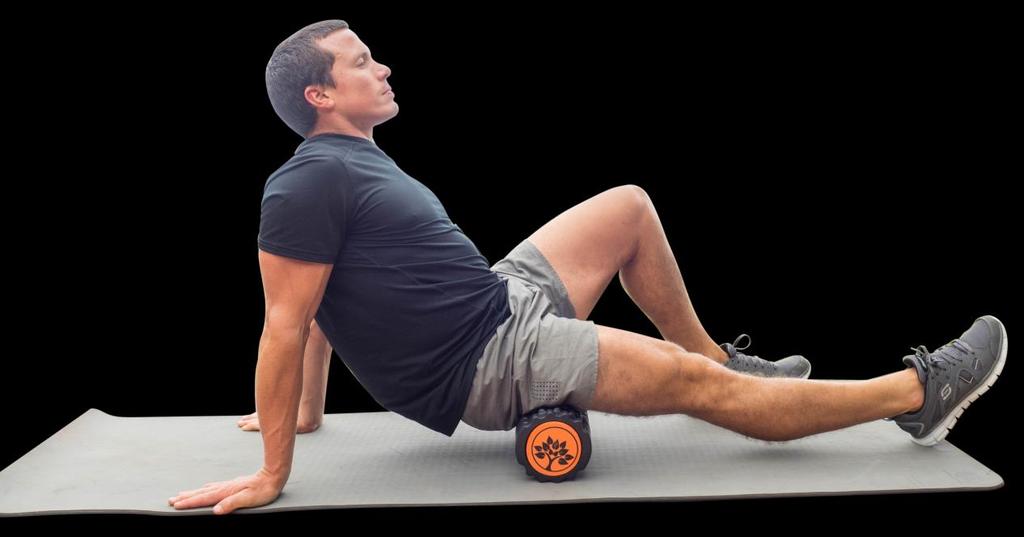 HAMSTRINGS Start by placing the foam roller at the top of the hamstring, right below your