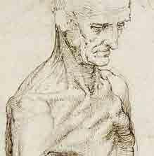(obr. 5) portrér muža s vpáčeným hrudníkom z roku 1510 Leonardo Da Vinci Po prvýkrát v histórii dokumentoval vpáčený hrudník na svojej kresbe portrétu staršieho muža (obr.
