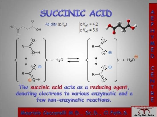 Succinic acid, such as acid, has a reducing