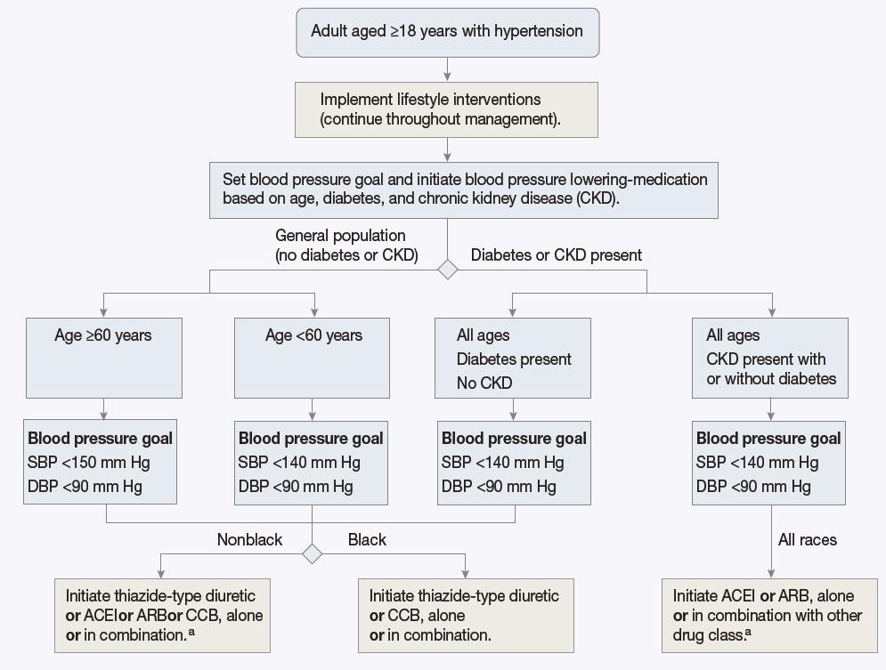 JNC8 guidelines for the treatment of arterial hypertension JNC8 guidelines recommend a CCB or a