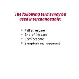 2007 Palliative Care: Definition Comfort care for patients near the end of life is commonly called palliative care. IMAGE: 2007.