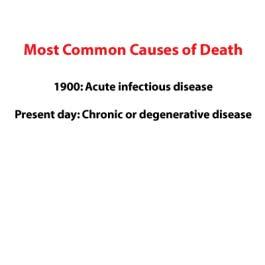 2003 Causes of Death: Acute vs. Chronic In 1900, most people died of infectious disease. Death was rapid and certain. IMAGE: 2003.GIF Death comes differently in the industrialized world today.