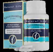 With Shark Cartilage With Green Lipped Mussel Glucosamine may be beneficial for: Alleviating joint pain associated with arthritis Assisting mobility Stimulating cartilage repair Natural Life