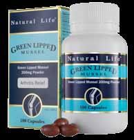 Green Lipped Mussel range Green Lipped Mussel 100 caps 200mg Natural Life Green Lipped Mussel products are: GMO