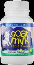 Natural Life Goat Milk tablets are chewable and come in three great tasting flavours: Natural, Chocolate and Strawberry Natural Life Goat
