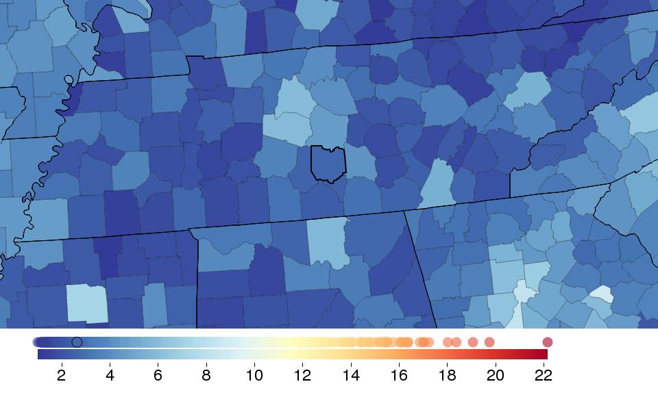 FINDINGS: HEAVY DRINKING Sex Bedford County Tennessee National National rank % change 2005-2012