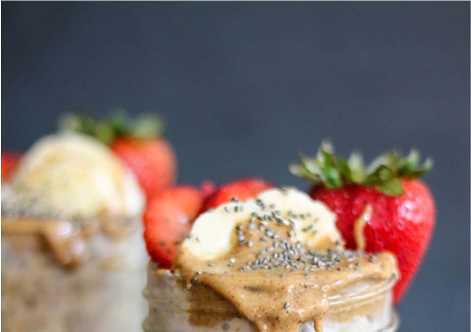 Breakfasts For Busy Mornings Overnight oats with almond butter 1 jar 60g oats 250ml