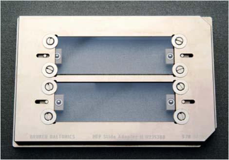 Adaptated MALDI plate holds slides for