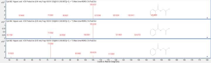 LC/MS/MS Confirmation of Hippuric acid CID@10