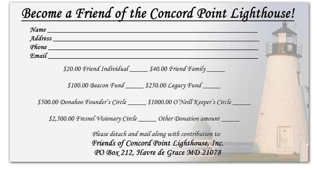FRIENDS OF CONCORD POINT LIGHTHOUSE