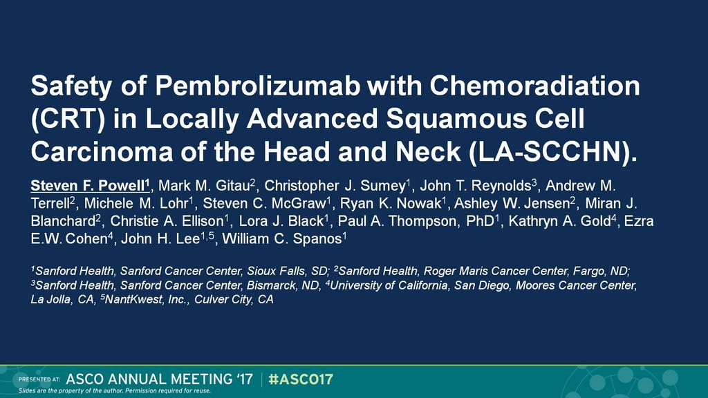 Safety of Pembrolizumab with Chemoradiation (CRT) in Locally Advanced Squamous Cell