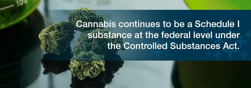 Reducing anxiety Cannabis continues to be a Schedule I substance at the federal level under the Controlled Substances Act.